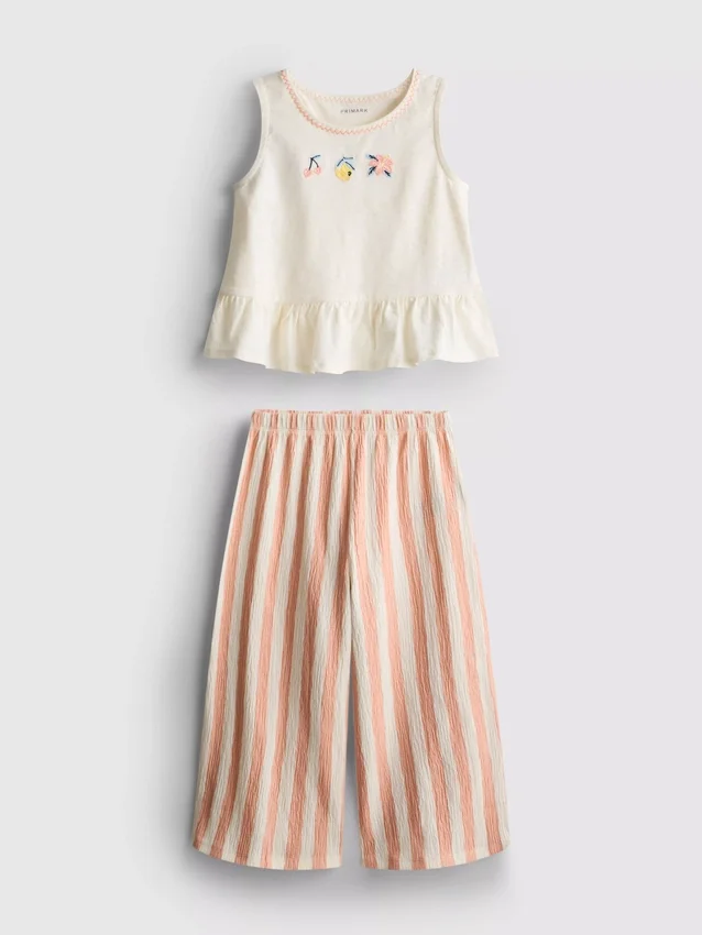 1,5–8 år | sæt med broderet peplum-top og bukser