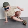 1,5–8 år | Sæt med skjorte og shorts i slub-bomuld