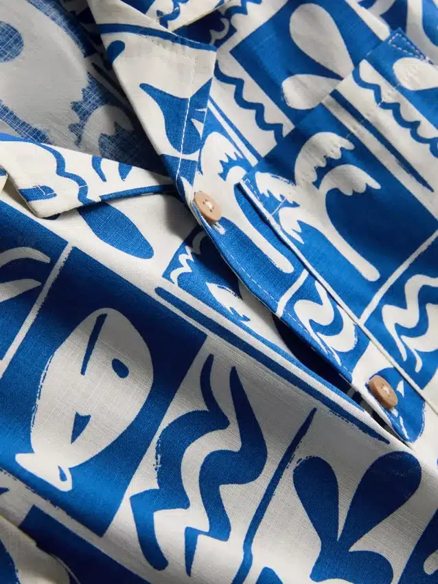 1,5–8 år | Sæt med skjorte og shorts i slub-bomuld