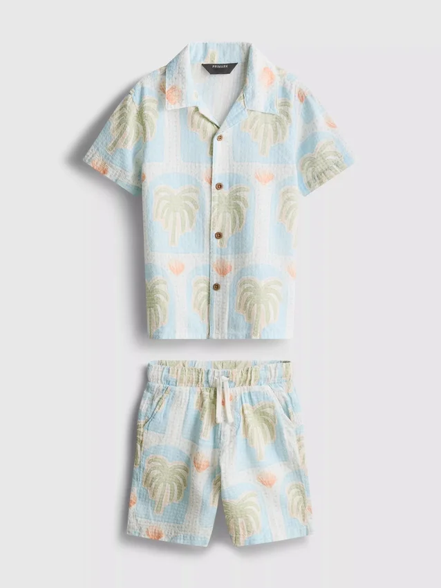 1,5–8 år | sæt med skjorte og shorts med print og struktur