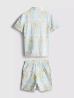 1,5–8 år | sæt med skjorte og shorts med print og struktur