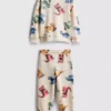 1,5–8 år | Sæt med sweatshirt og sweatbukser med dinosaur-motiv