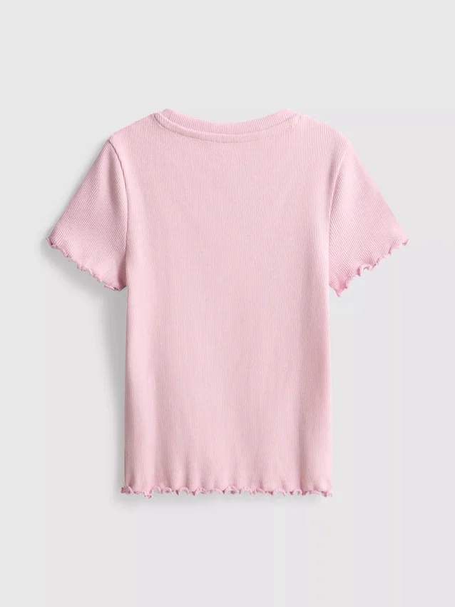 1,5–8 år | T-shirt med ribkant i lettuce-stil