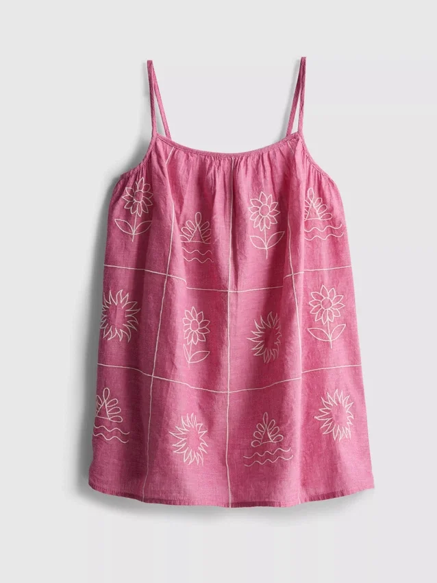 1,5–9 år | broderet cami-kjole i chambray