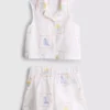 1,5–9 år | Broderet sæt bestående af ærmeløs skjorte og shorts