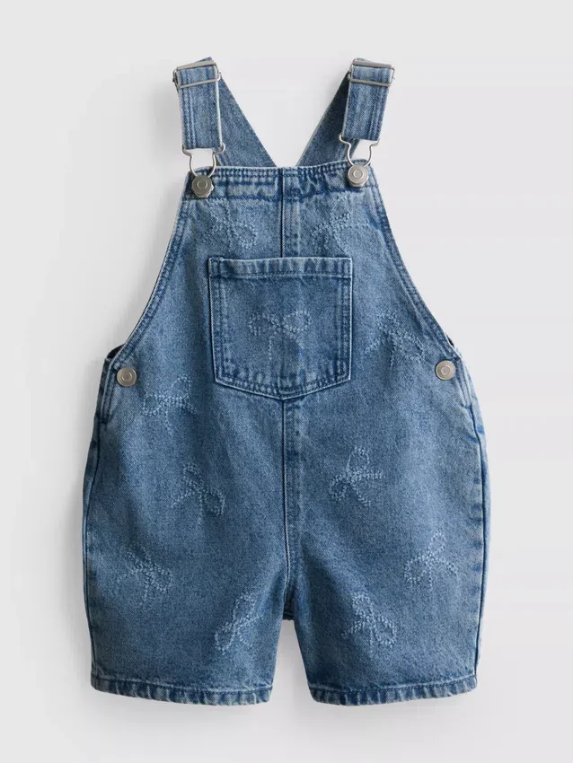 1,5–9 år | denim-overalls med sløjfe