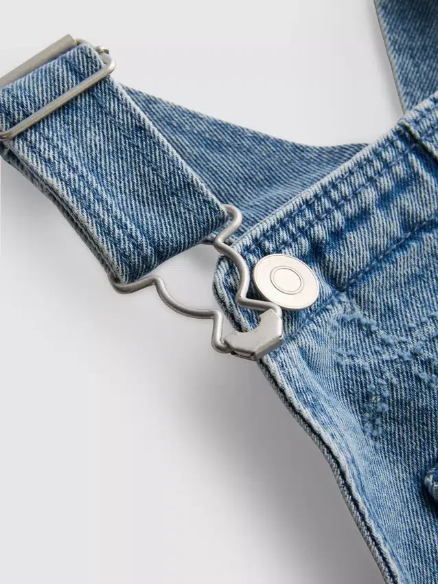 1,5–9 år | denim-overalls med sløjfe