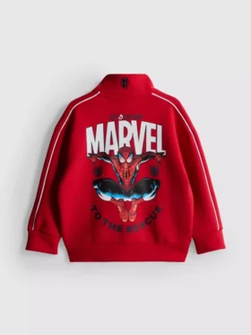 1,5–9 år | Marvel Spider-Man sweatshirt med lynlås og tragtkrave