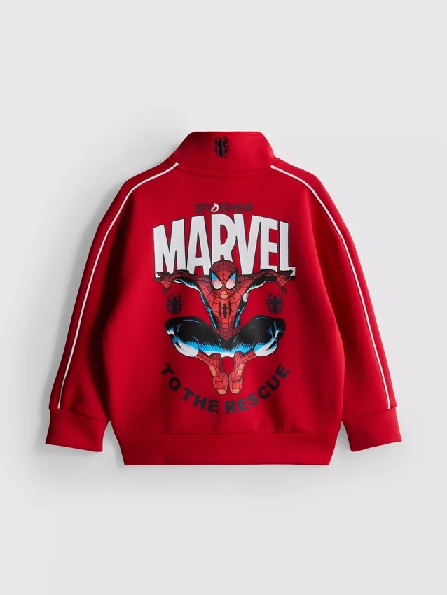 1,5–9 år | Marvel Spider-Man sweatshirt med lynlås og tragtkrave