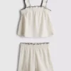 1,5–9 år | Sæt med bluse og shorts i krøllet tekstur