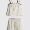 1,5–9 år | Sæt med bluse og shorts i krøllet tekstur