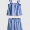 1,5–9 år | Sæt med bluse og shorts i krøllet tekstur