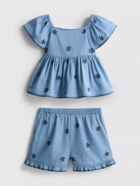 1,5–9 år | sæt med chambray-bluse og Shorts