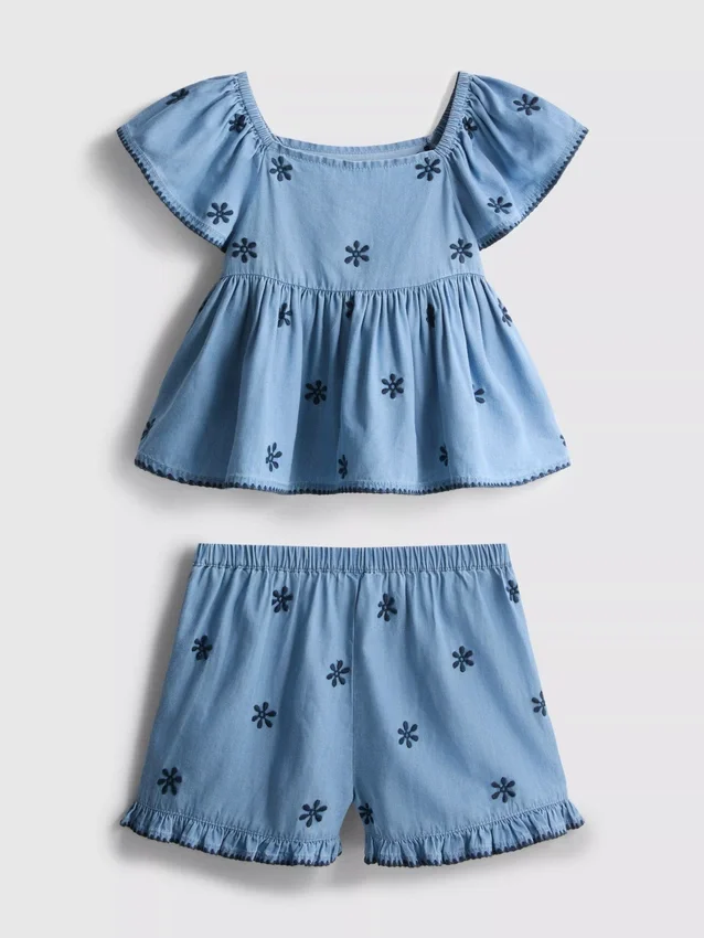1,5–9 år | sæt med chambray-bluse og Shorts