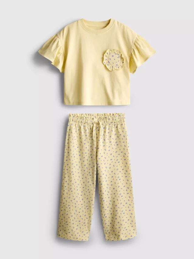 1,5–9 år | sæt med T-shirt med flæser og bukser