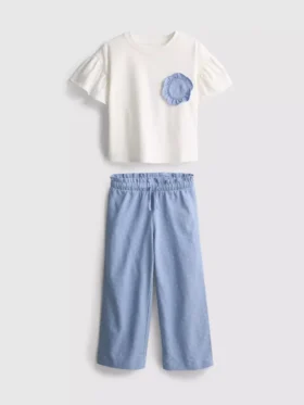 1,5–9 år | sæt med T-shirt med flæser og bukser
