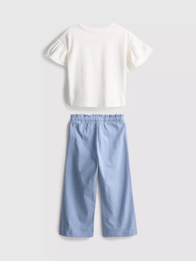 1,5–9 år | sæt med T-shirt med flæser og bukser