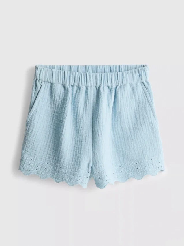 1,5–9 år | Shorts med øjenlås og bølget kant