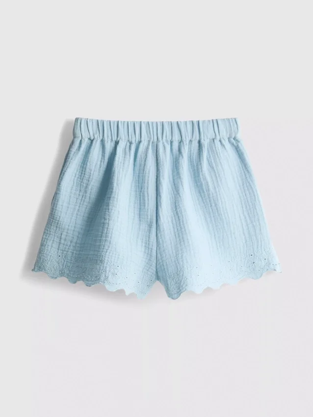 1,5–9 år | Shorts med øjenlås og bølget kant