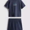 1,5–9 år | T-shirt og shorts-sæt med tropisk grafisk flokket mønster