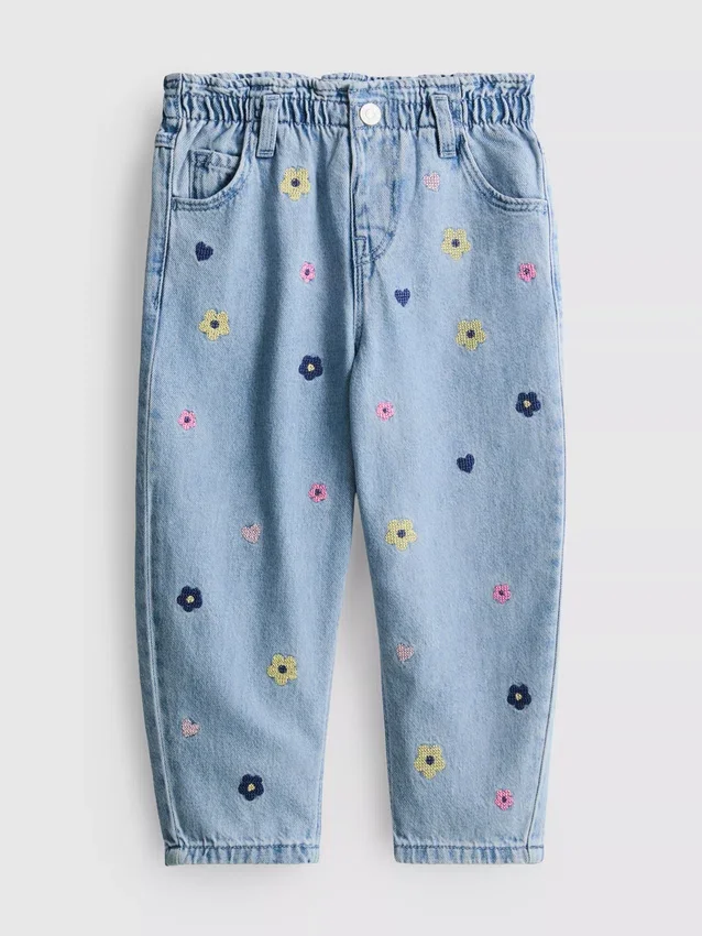 1–9 år | broderede mom-Jeans