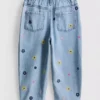 1–9 år | broderede mom-Jeans