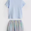 1–9 år | Disney-prinsesser-sæt med T-shirt og tutu-nederdel