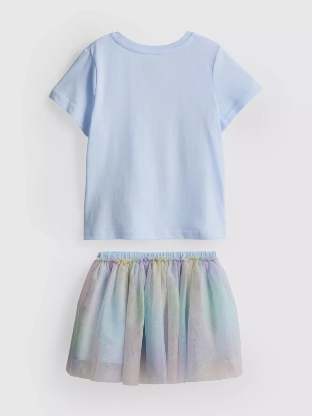 1–9 år | Disney-prinsesser-sæt med T-shirt og tutu-nederdel