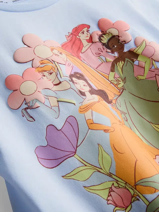1–9 år | Disney-prinsesser-sæt med T-shirt og tutu-nederdel
