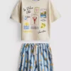 1–9 år | Dolce Vita-sæt med T-shirt med grafisk print og Shorts