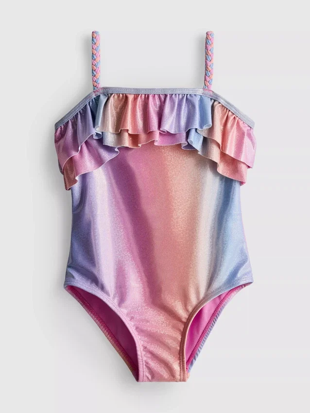 1-9 år | Ombra glitter-badedragt med flæser