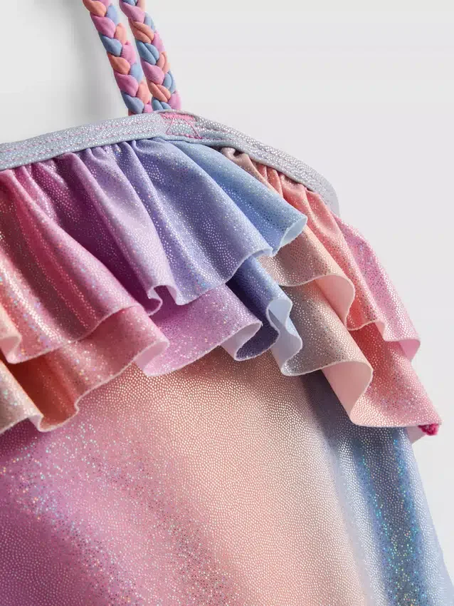 1-9 år | Ombra glitter-badedragt med flæser