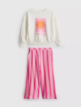 1–9 år | sæt bestående af sweatshirt og bukser med krøllet struktur