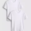 2-pak kortærmet ribbet T-shirt