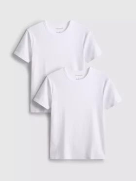 2-pak kortærmet ribbet T-shirt