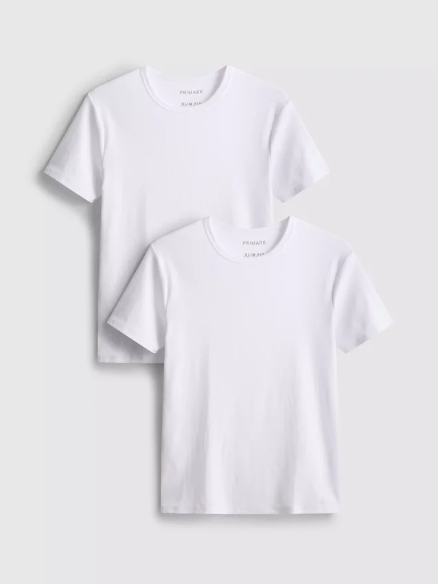 2-pak kortærmet ribbet T-shirt