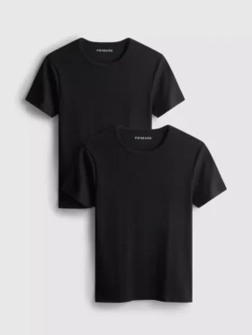 2-pak kortærmet ribbet T-shirt
