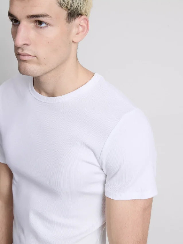 2-pak kortærmet ribbet T-shirt