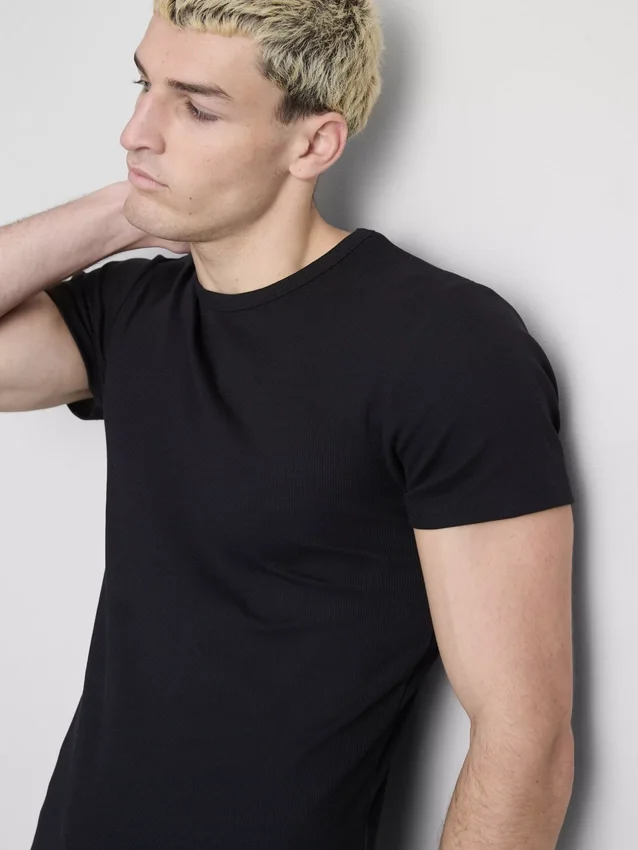 2-pak kortærmet ribbet T-shirt