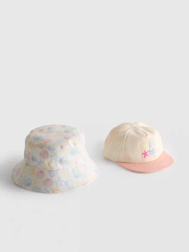 2-pak med babyhuer med strandmotiv