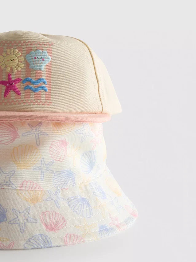 2-pak med babyhuer med strandmotiv