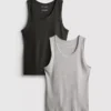 2-pak ribstrikkede tanktoppe