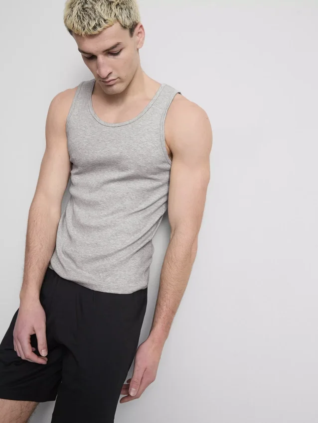 2-pak ribstrikkede tanktoppe
