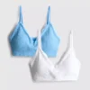 2-pak sømløs bralette med blonderkant