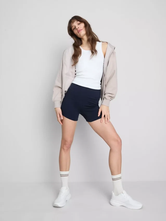 2-pak yoga-shorts med høj talje