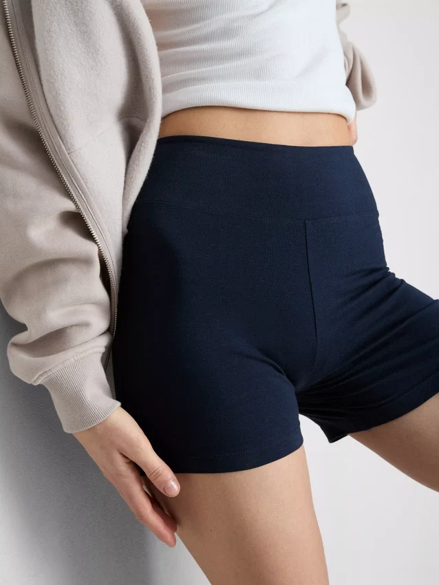 2-pak yoga-shorts med høj talje
