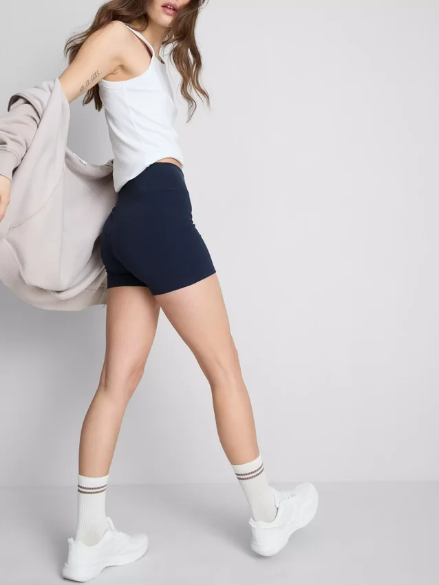2-pak yoga-shorts med høj talje