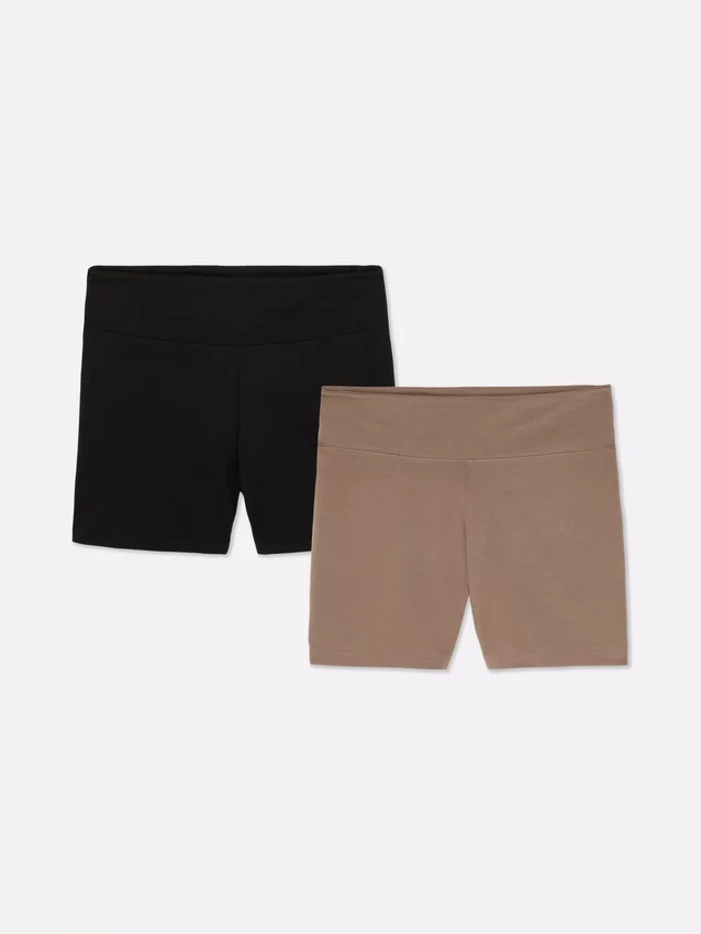 2-pak yoga-shorts med høj talje