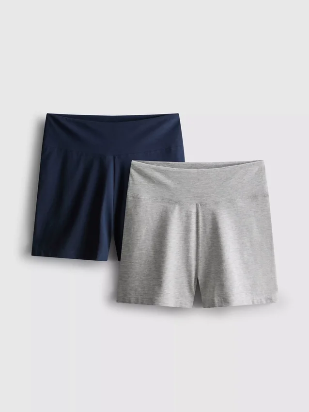 2-pak yoga-shorts med høj talje