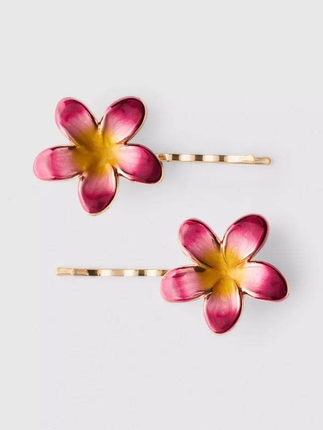 2 stk. blomsterformede hårspænder